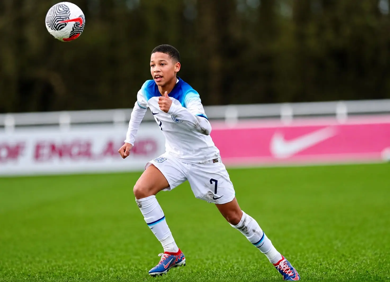 A J-Stars player in England colours during a match